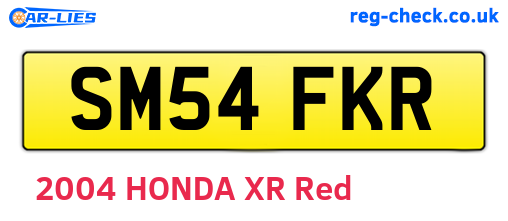 SM54FKR are the vehicle registration plates.