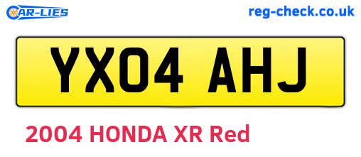 YX04AHJ are the vehicle registration plates.