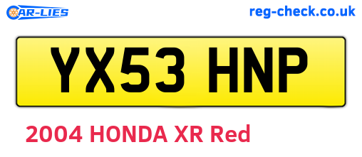 YX53HNP are the vehicle registration plates.