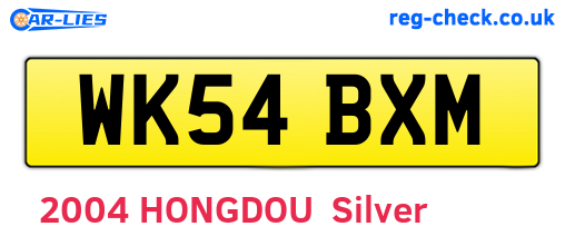 WK54BXM are the vehicle registration plates.