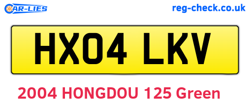 HX04LKV are the vehicle registration plates.