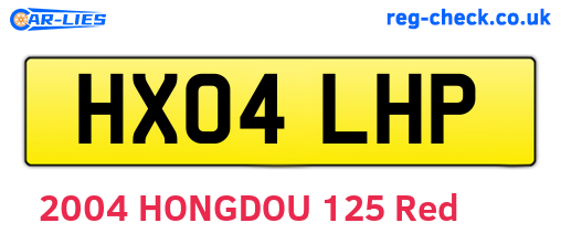 HX04LHP are the vehicle registration plates.