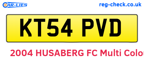 KT54PVD are the vehicle registration plates.