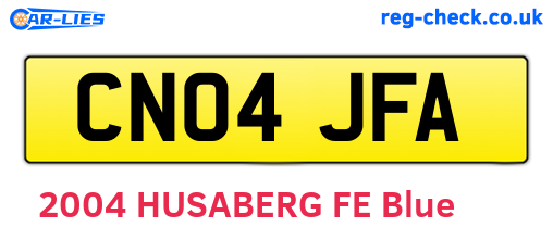 CN04JFA are the vehicle registration plates.