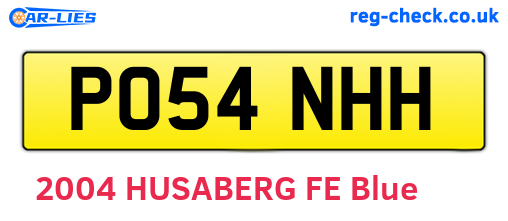 PO54NHH are the vehicle registration plates.