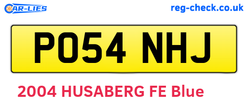 PO54NHJ are the vehicle registration plates.