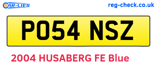 PO54NSZ are the vehicle registration plates.