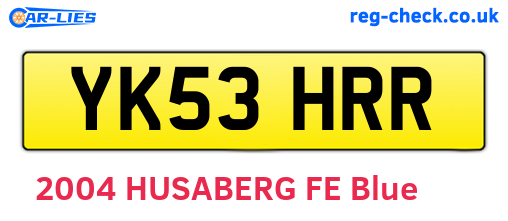 YK53HRR are the vehicle registration plates.