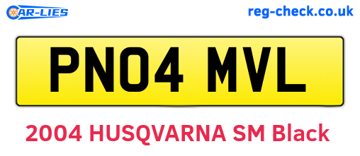 PN04MVL are the vehicle registration plates.