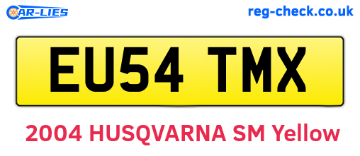 EU54TMX are the vehicle registration plates.