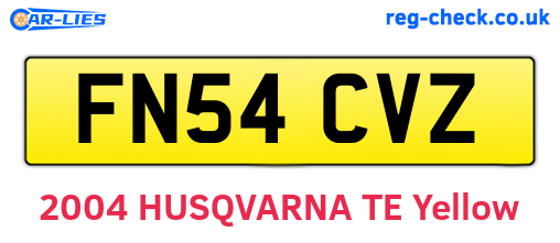 FN54CVZ are the vehicle registration plates.