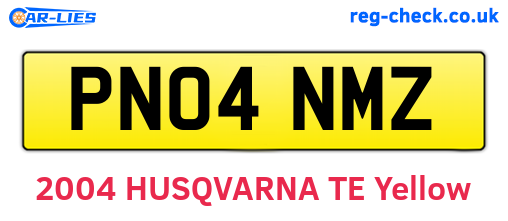 PN04NMZ are the vehicle registration plates.