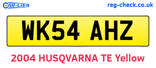 WK54AHZ are the vehicle registration plates.