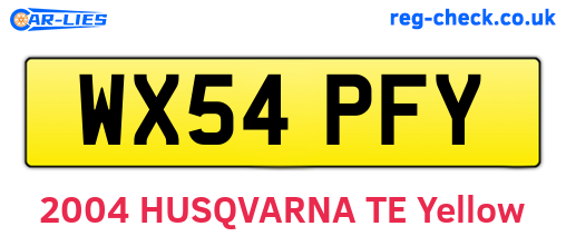 WX54PFY are the vehicle registration plates.