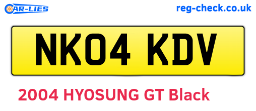NK04KDV are the vehicle registration plates.