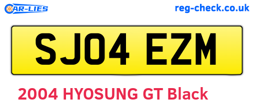 SJ04EZM are the vehicle registration plates.