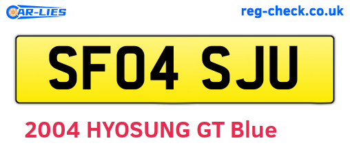 SF04SJU are the vehicle registration plates.