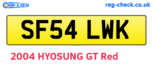 SF54LWK are the vehicle registration plates.