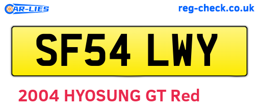 SF54LWY are the vehicle registration plates.