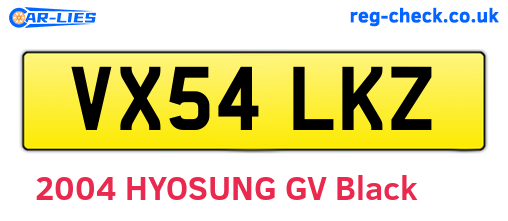 VX54LKZ are the vehicle registration plates.
