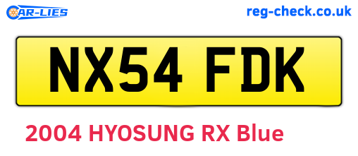 NX54FDK are the vehicle registration plates.
