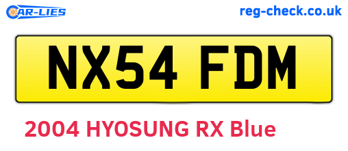 NX54FDM are the vehicle registration plates.