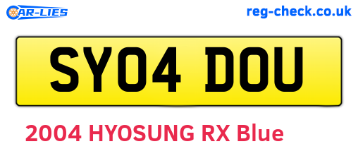 SY04DOU are the vehicle registration plates.