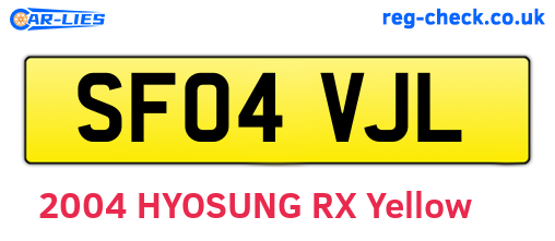 SF04VJL are the vehicle registration plates.