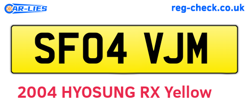 SF04VJM are the vehicle registration plates.