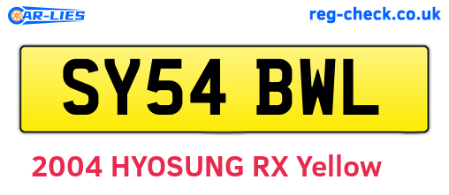 SY54BWL are the vehicle registration plates.
