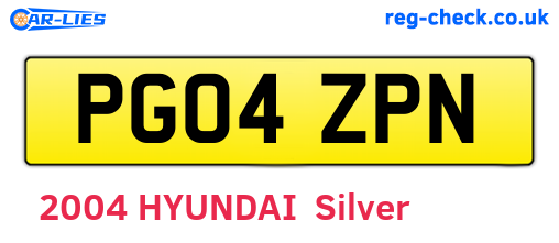 PG04ZPN are the vehicle registration plates.