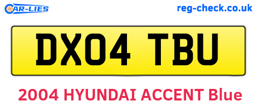 DX04TBU are the vehicle registration plates.
