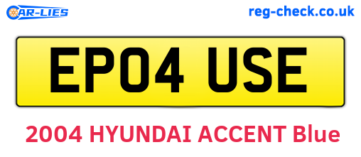 EP04USE are the vehicle registration plates.