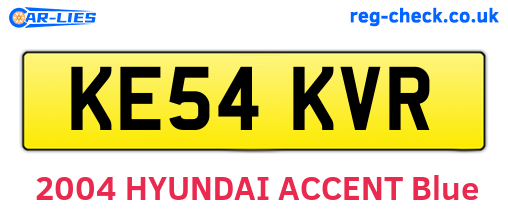 KE54KVR are the vehicle registration plates.