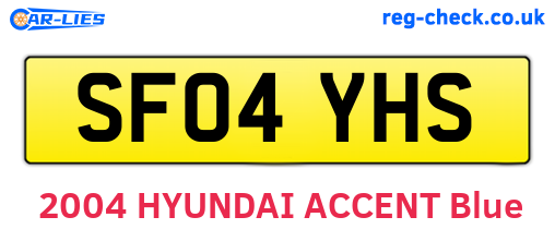 SF04YHS are the vehicle registration plates.