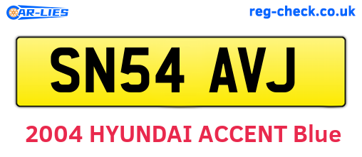 SN54AVJ are the vehicle registration plates.