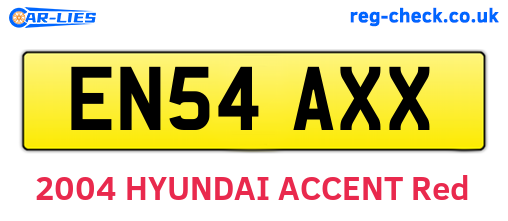 EN54AXX are the vehicle registration plates.