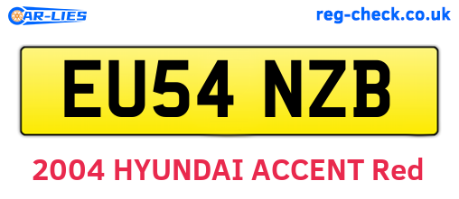 EU54NZB are the vehicle registration plates.