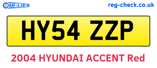 HY54ZZP are the vehicle registration plates.