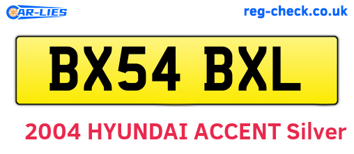 BX54BXL are the vehicle registration plates.