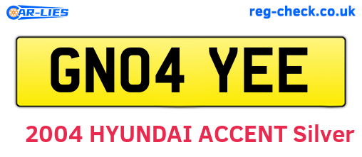 GN04YEE are the vehicle registration plates.
