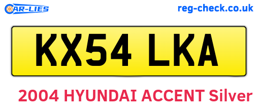KX54LKA are the vehicle registration plates.