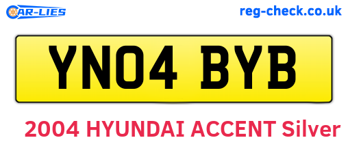 YN04BYB are the vehicle registration plates.