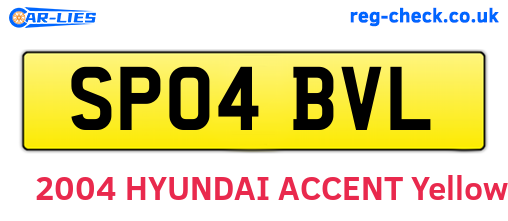 SP04BVL are the vehicle registration plates.
