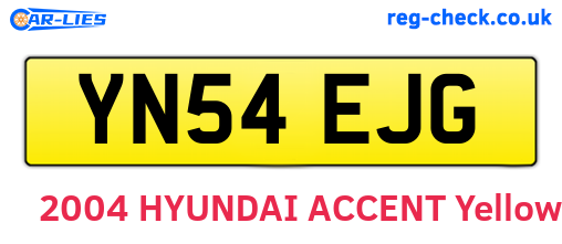YN54EJG are the vehicle registration plates.