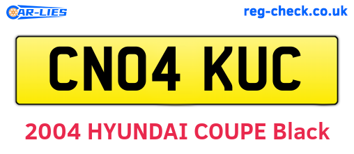 CN04KUC are the vehicle registration plates.