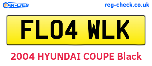 FL04WLK are the vehicle registration plates.