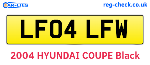 LF04LFW are the vehicle registration plates.