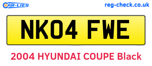 NK04FWE are the vehicle registration plates.