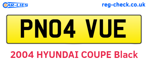 PN04VUE are the vehicle registration plates.